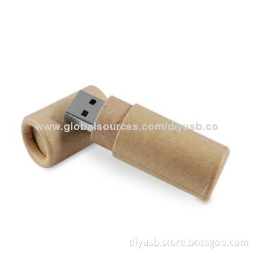 Eco-round Wood USB Flash Drive with FCC and CE Marks, Customized Specifications Accepted